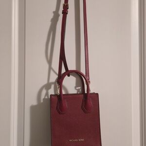 Michael Kors Red Leather Crossbody Bag